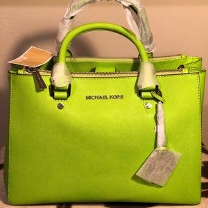 Michael Kors MD Leather Satchel Purse NWT